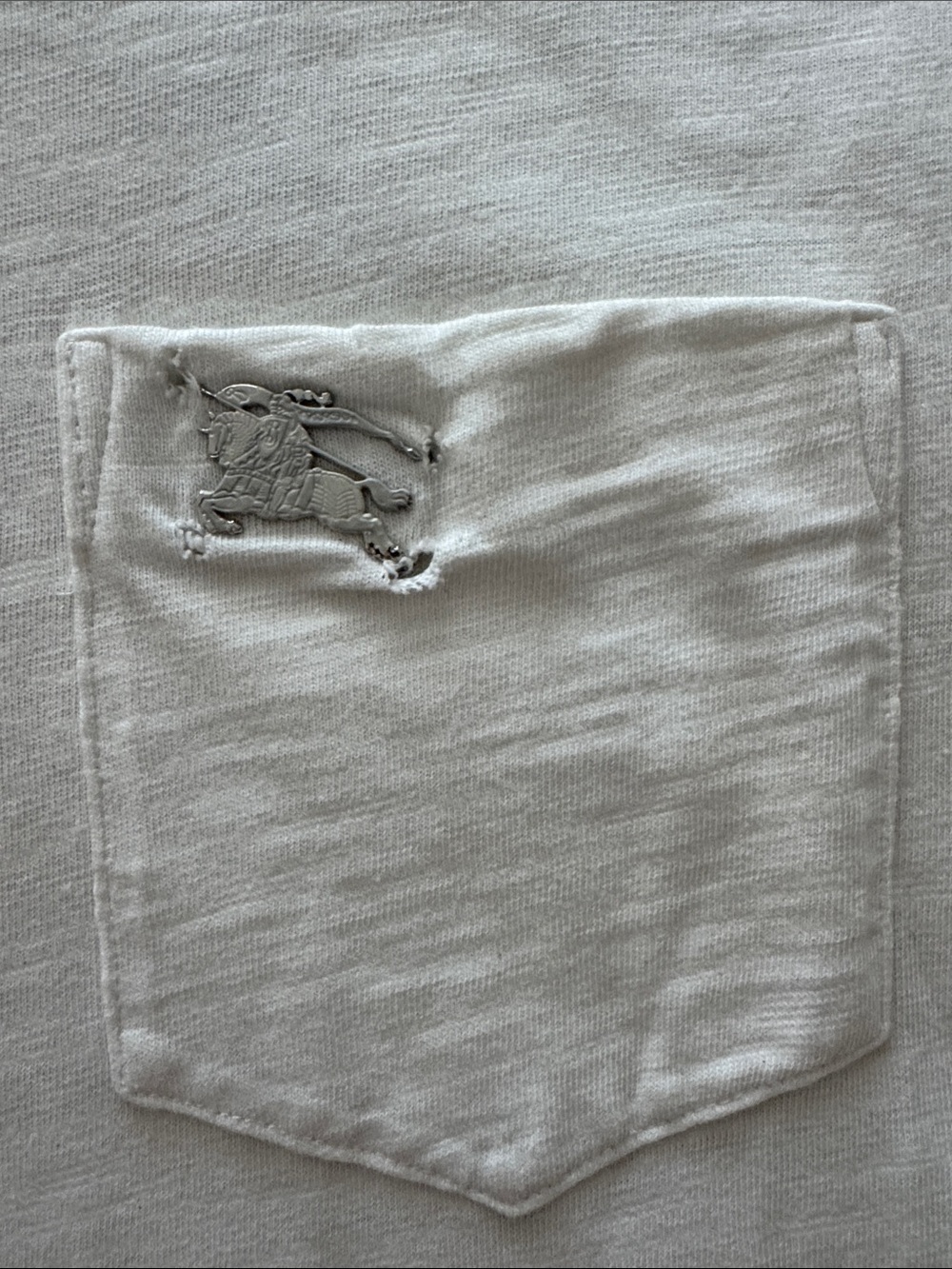 Burberry White Crewneck Pocket T-Shirt - Picture 2 of 3